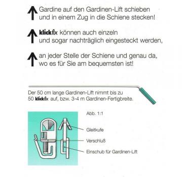 KlickFix Gardinengleiter Universal Universalgleiter Gardinenhaken Gleiter