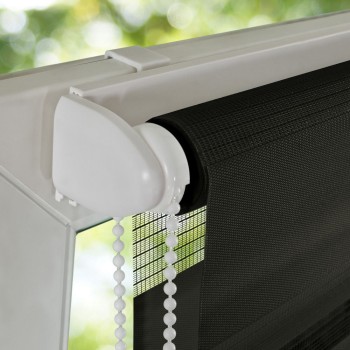 Duo-Rollo ohne Bohren Doppelrollo mit Seilzug Klemm-Fix für Fenster Tür weiß NEU