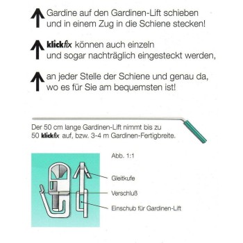 Klick Fix Gardinenhaken Gleiter Gardinengleiter Faltenhaken Gardinenröllchen