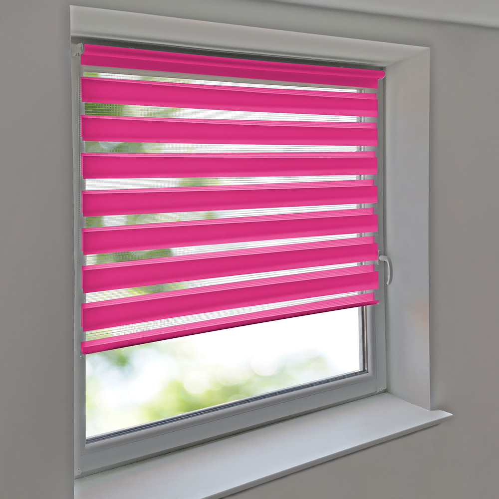 Klemmfix Sonnenschutz-HH rosa/pink Kleberollo Doppelrollo Bohren - Farbe - Rollo Klemm- ohne und