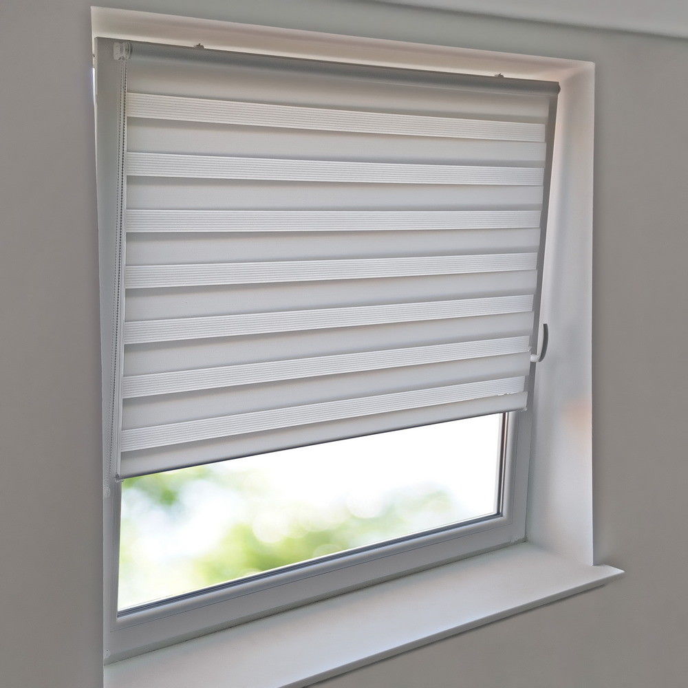Duo-Rollos Doppelrollos Premium Klemmfix Fenster Sonnenschutz-HH - weiß Rollo Bohren ohne Tür