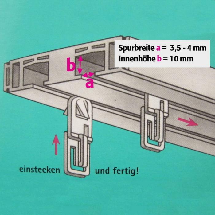 Klick-FIX universal Gardinengleiter Gardinenhaken Gleiter für Gardinen