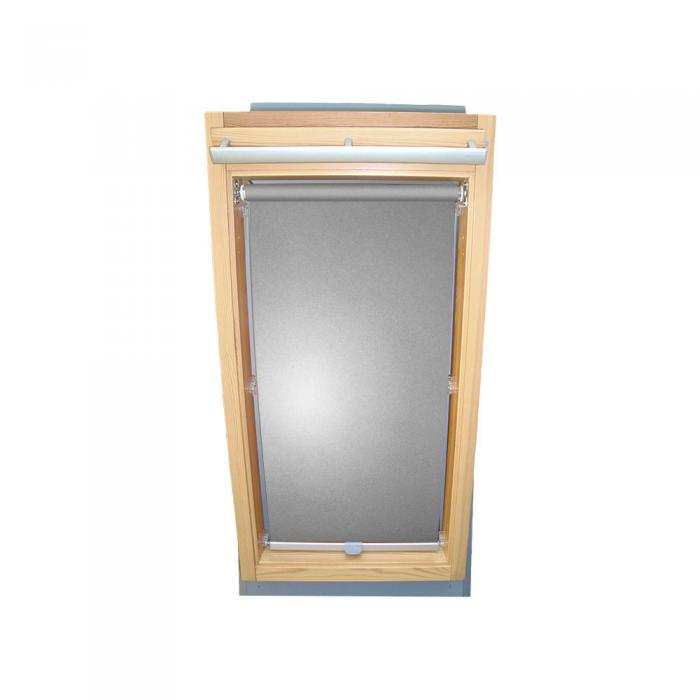 Abdunkelungsrollo Thermo Dachfensterrollo für Velux GGU/GPU/GHU - silber-grau