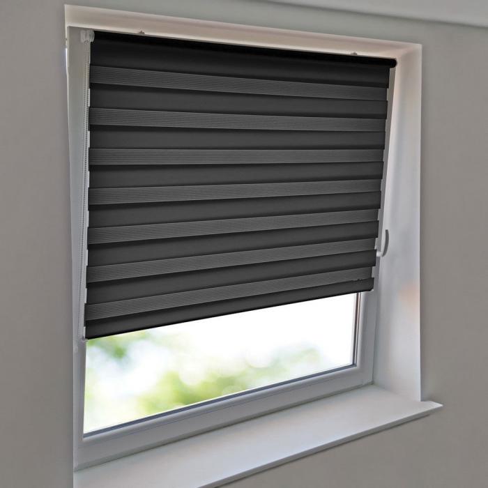 Doppelrollo Duo Rollo Klemmfix ohne Bohren Rollo mit Pendelsicherung anthrazit