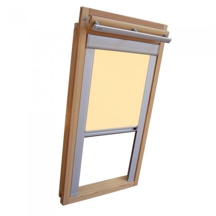 Sichtschutzrollo Schiene Dachfensterrollo für Velux VE/VK/VS - hellgelb-creme