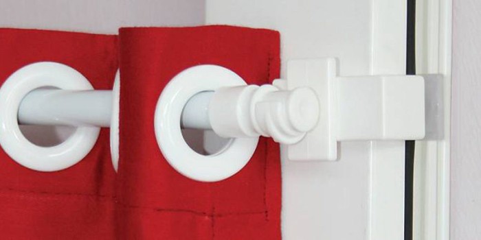2 Stück Klemmhalter Vario f. Gardinen- / Cafehausstange Klemmträger ohne Bohren