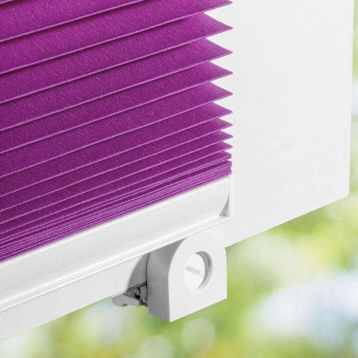 Faltrollo Sonnenschutz-HH Faltstore - ohne UNIVERSAL Klemmfix flieder Farbe Bohren Plissee -